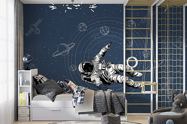 Um astronauta a flutuar no espaço Um astronauta a flutuar no espaço
