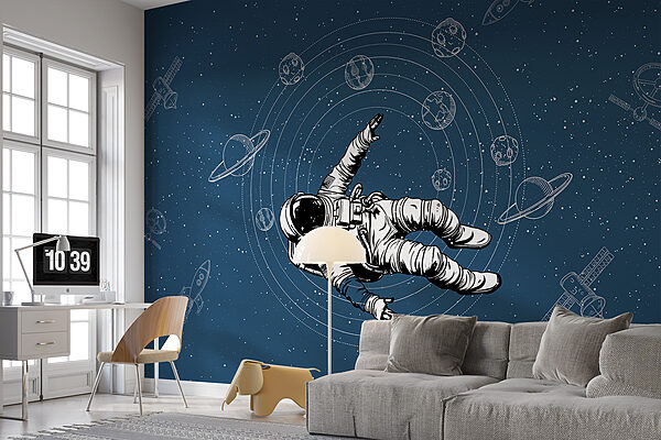 Um astronauta a flutuar no espaço Um astronauta a flutuar no espaço