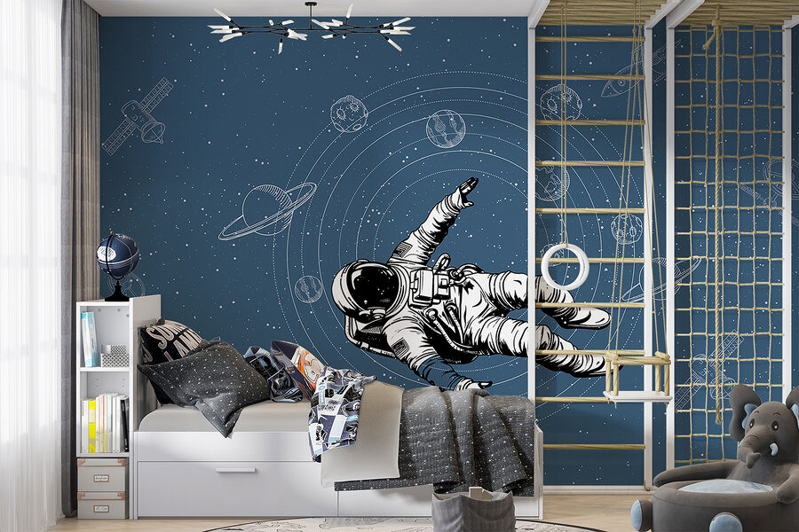 Um astronauta a flutuar no espaço