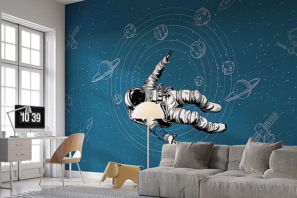 Um astronauta a flutuar no espaço Um astronauta a flutuar no espaço