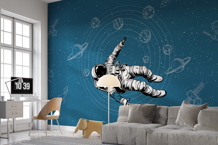 Um astronauta a flutuar no espaço