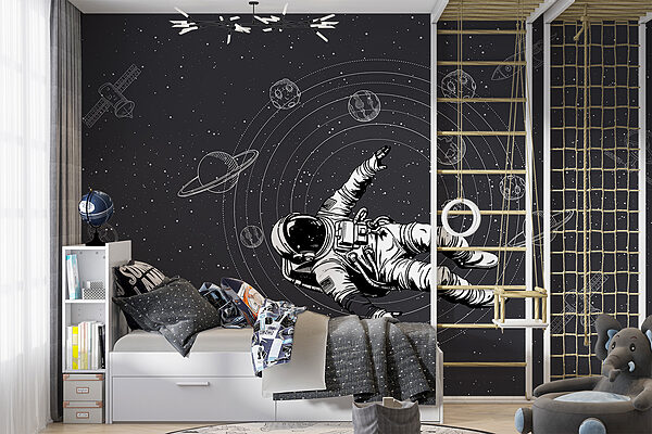 Um astronauta a flutuar no espaço Um astronauta a flutuar no espaço