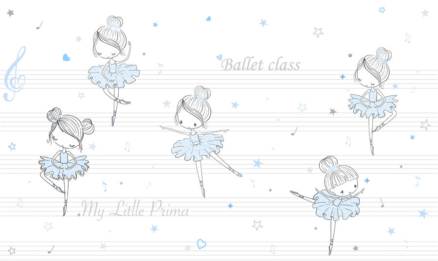 Papel de parede Um grupo de bailarinos sobre notas musicais - Image 3