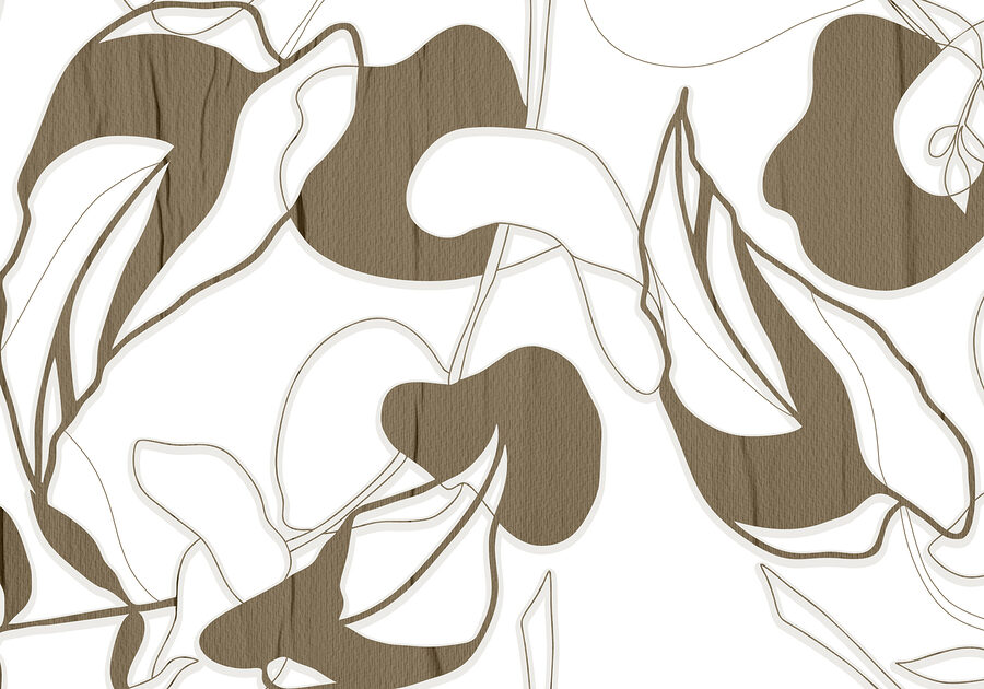 Papel de parede Um padrão floral branco e castanho - Image 6