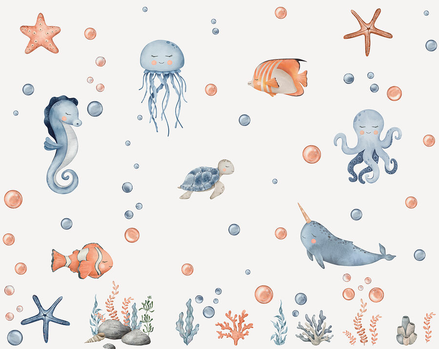 Papel de parede Um grupo de animais marinhos - Image 4