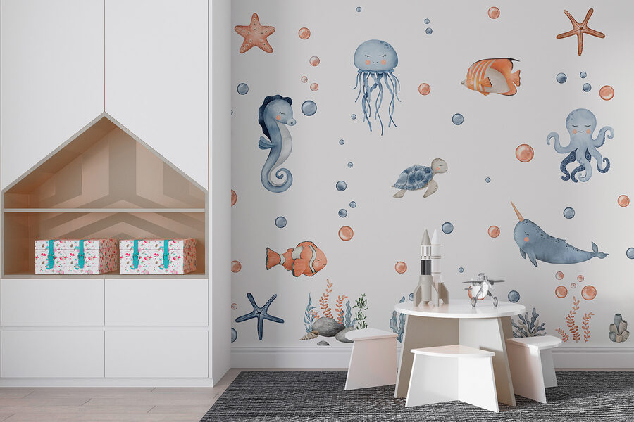 Papel de parede Um grupo de animais marinhos - Image 3