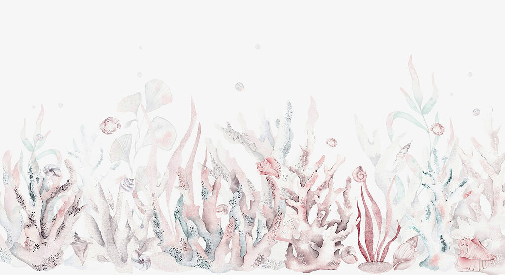 A watercolor of seaweed and seaweed