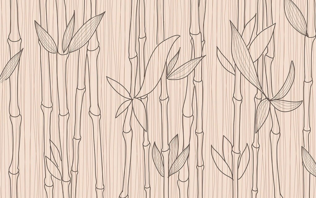 Um desenho de caules e folhas de bambu Um desenho de caules e folhas de bambu
