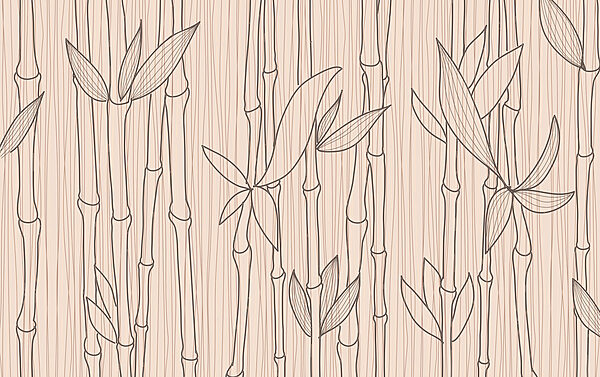 Um desenho de caules e folhas de bambu Um desenho de caules e folhas de bambu