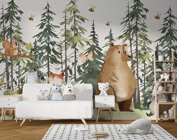 Um grupo de animais na floresta Um grupo de animais na floresta