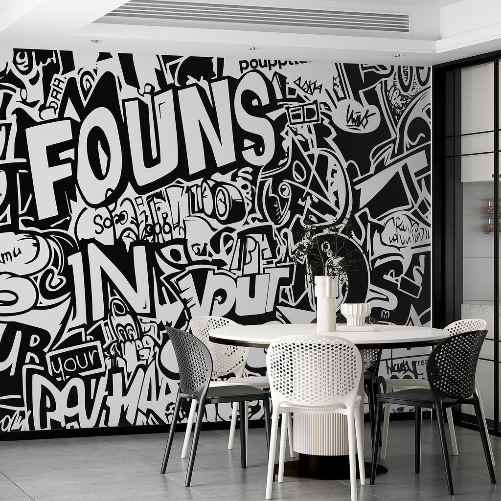 A black and white image of words