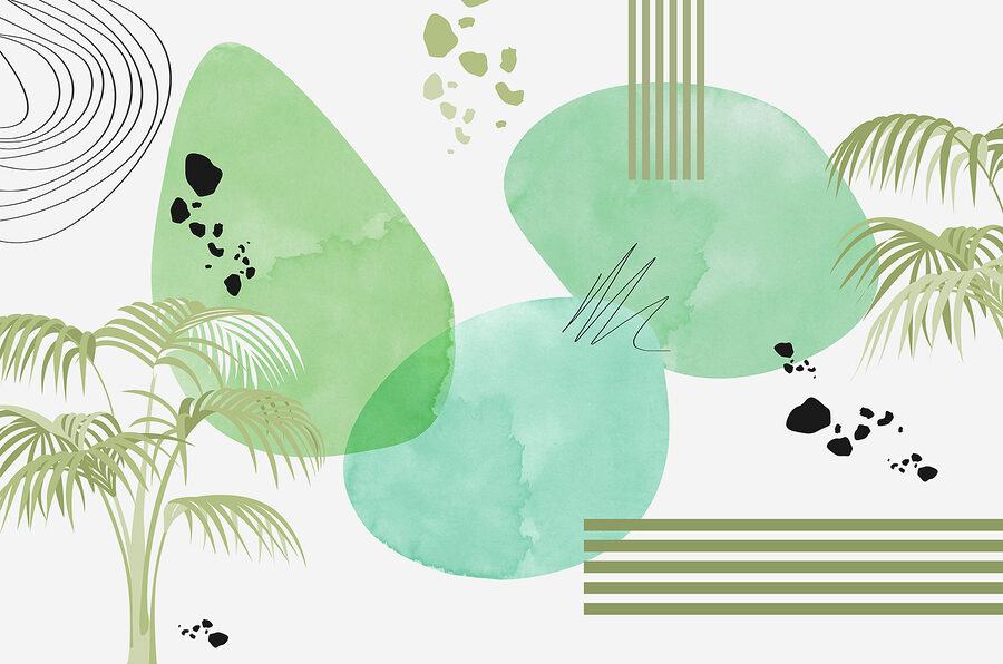 Papel de parede Uma arte verde e preta - Image 3