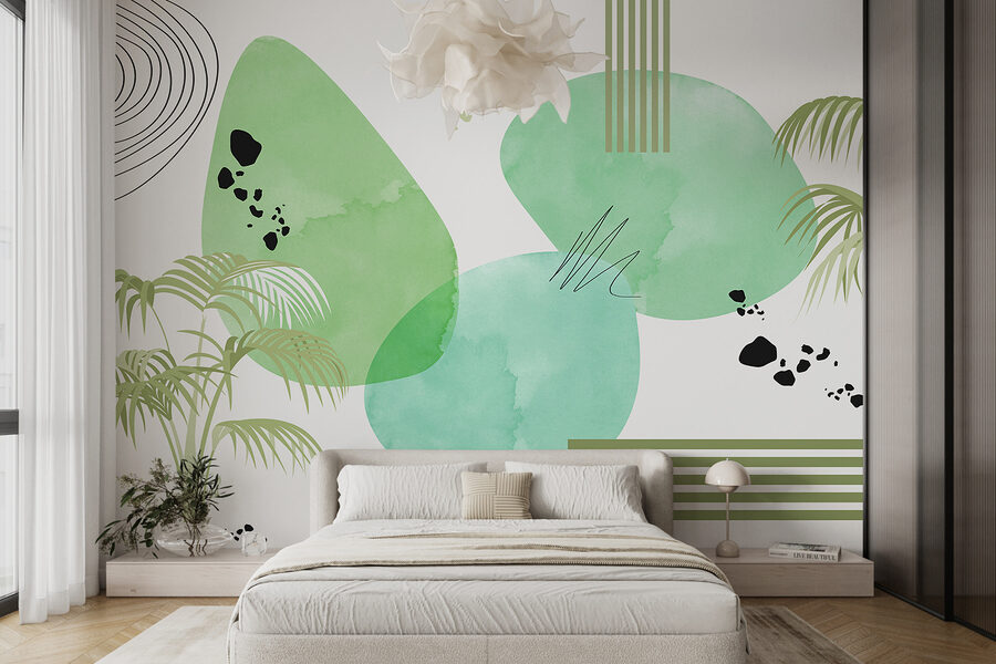 Papel de parede Uma arte verde e preta