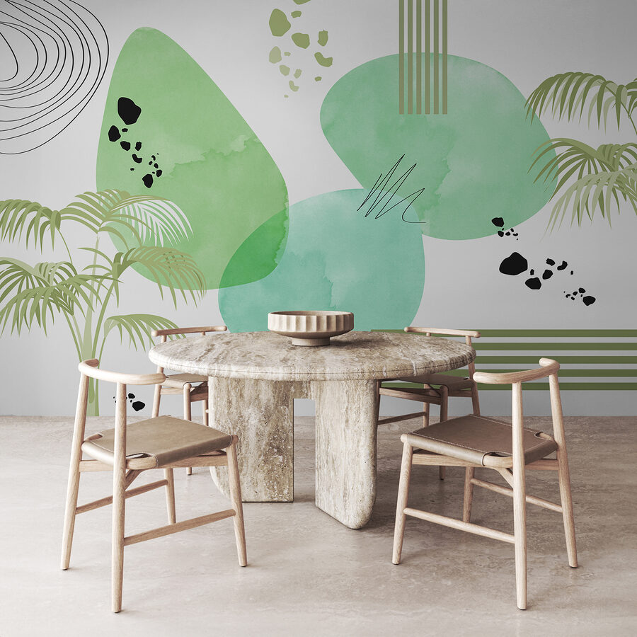 Papel de parede Uma arte verde e preta - Image 2