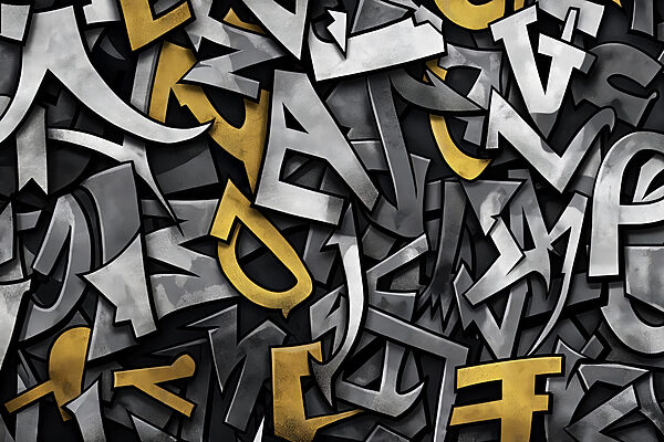 Um pormenor de um padrão de letras Um pormenor de um padrão de letras