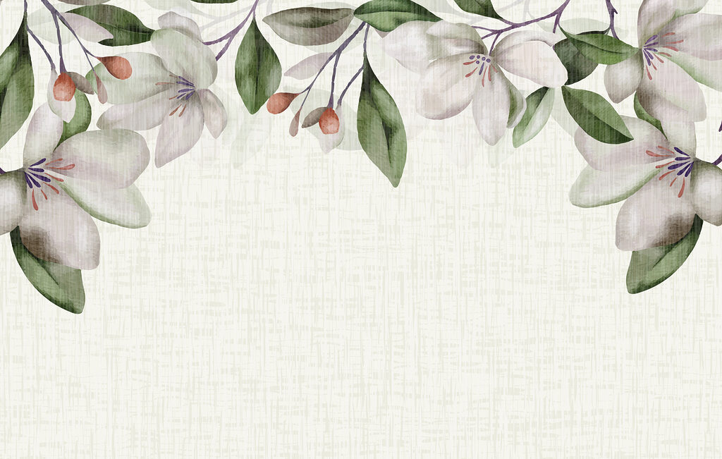 Flores brancas e folhas verdes Flores brancas e folhas verdes