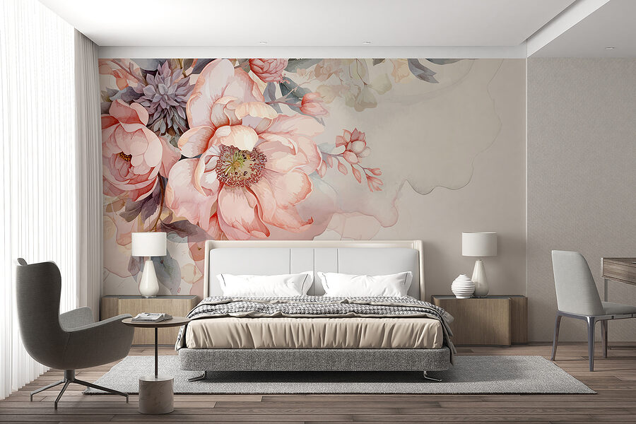 Um grande plano de flores