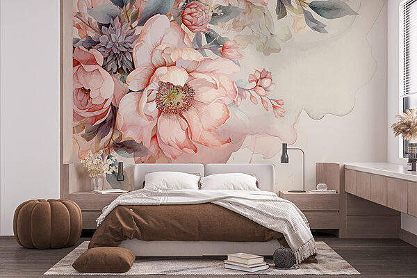 Um grande plano de flores Um grande plano de flores