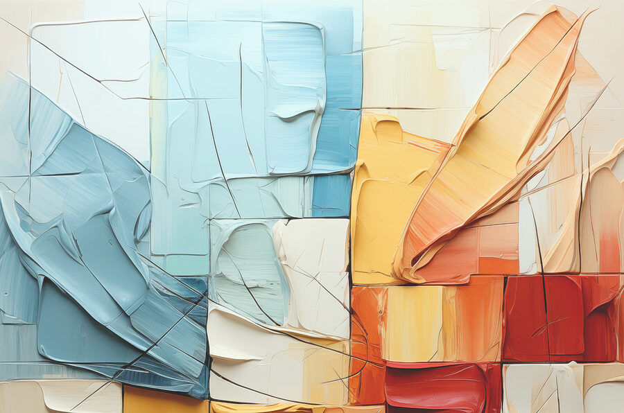 Um grande plano de uma pintura