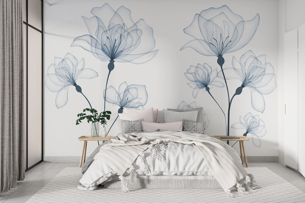 A transparent flowers on a white background