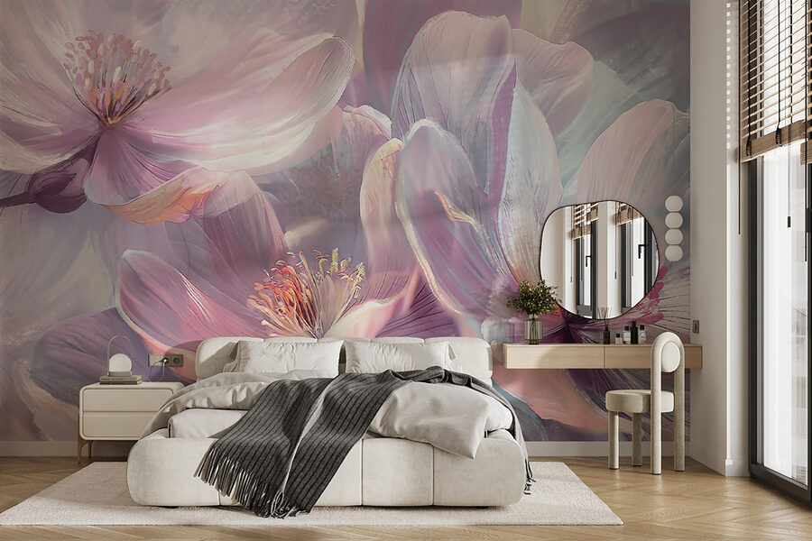 Um grande plano de flores