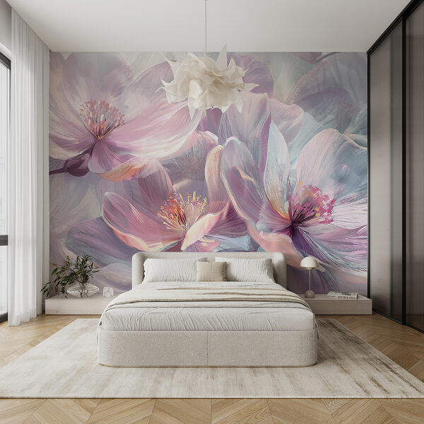 Um grande plano de flores Um grande plano de flores