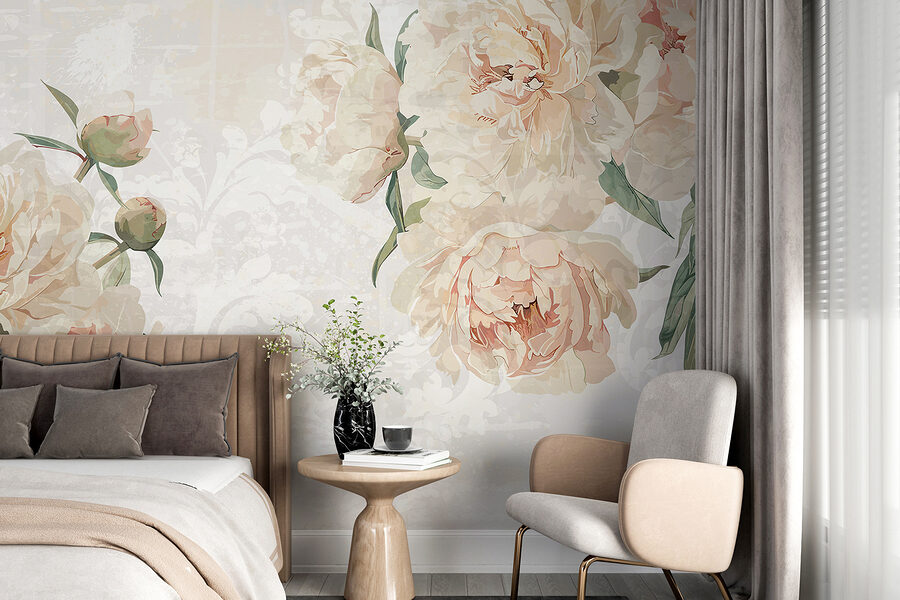 Papel de parede Um grande plano de flores