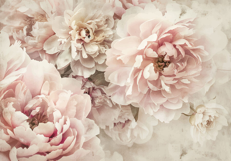 Um grupo de flores cor-de-rosa