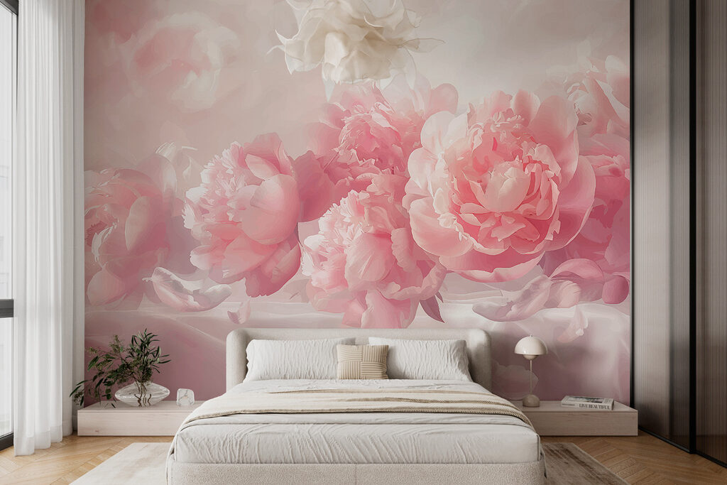 A group of pink flowers