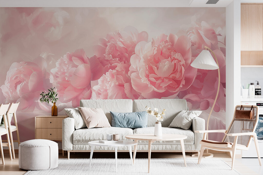 A group of pink flowers