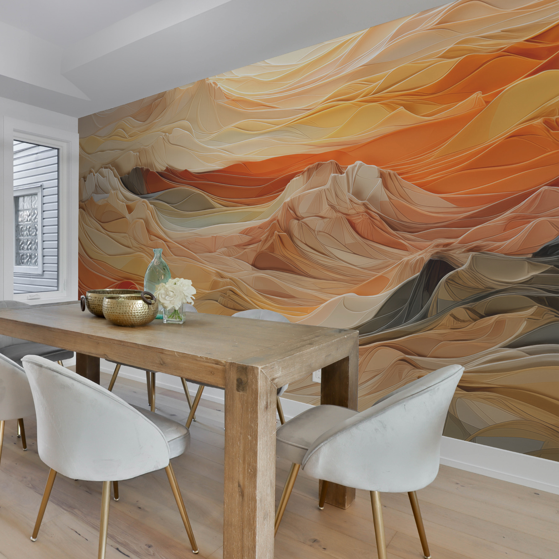 A colorful mountains with lines A colorful mountains with lines