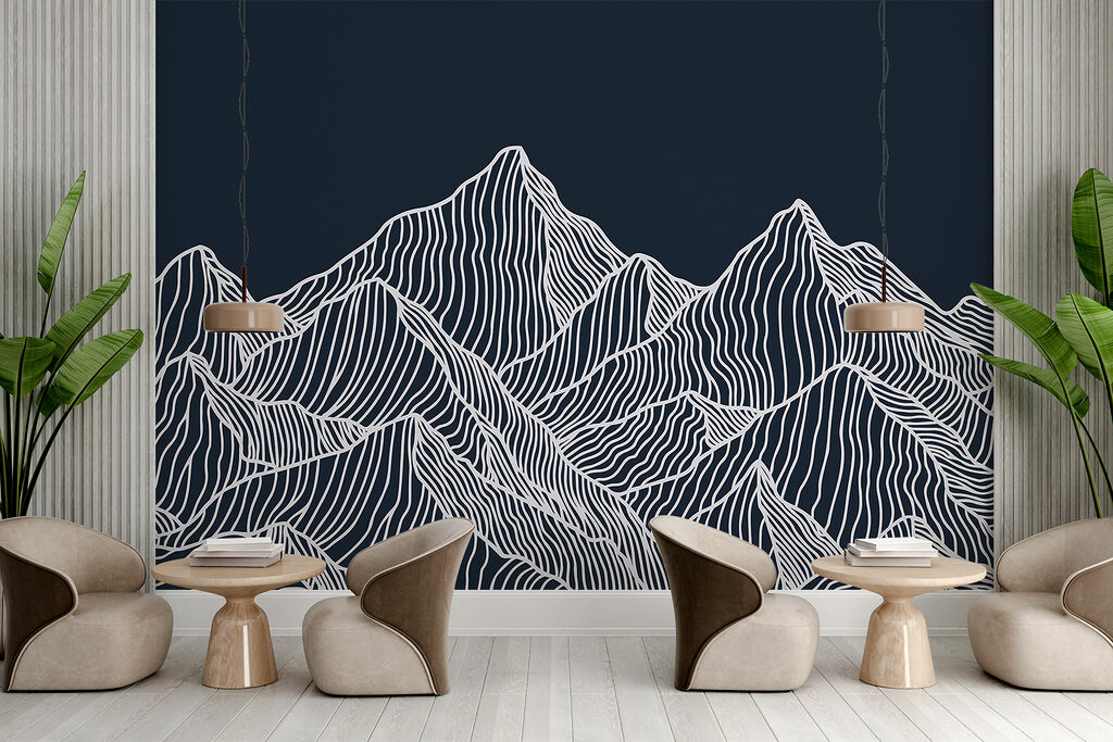 A white lines on a mountain