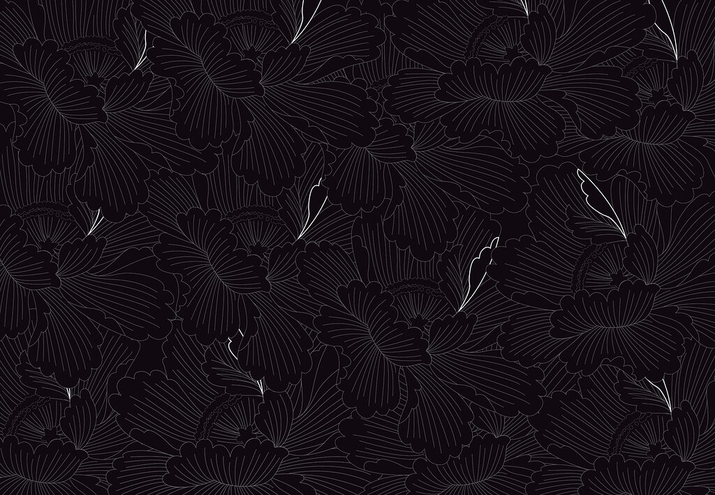 Um padrão floral a preto e branco Um padrão floral a preto e branco