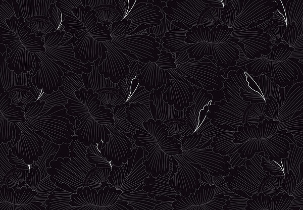 Um padrão floral a preto e branco Um padrão floral a preto e branco