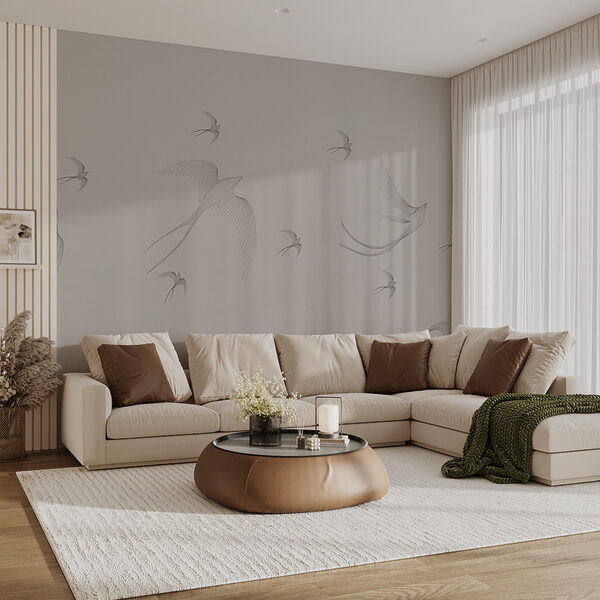 Um grupo de pássaros a voar Um grupo de pássaros a voar