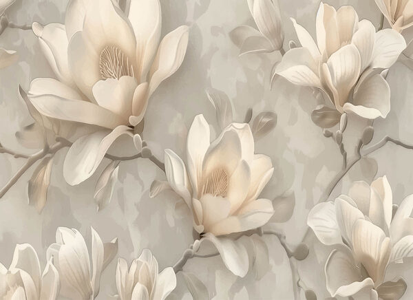 Um papel de parede com flores Um papel de parede com flores