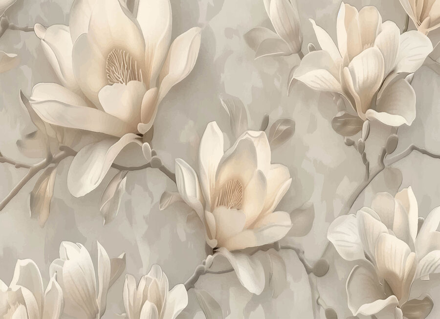 Um papel de parede com flores