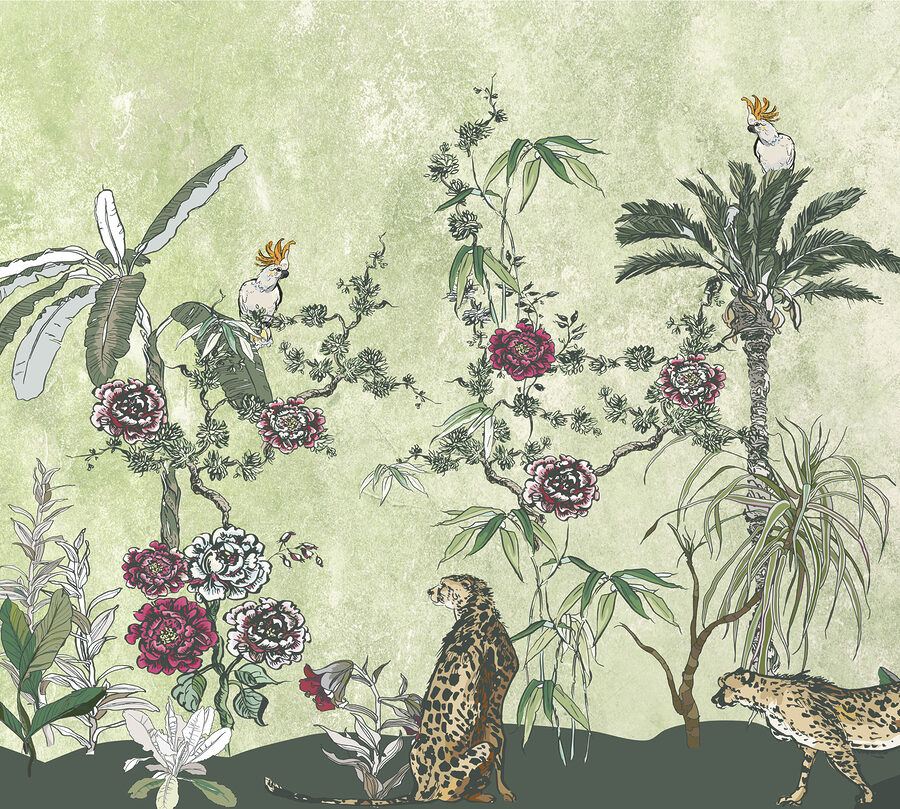 Papel de parede Uma pintura de plantas e flores - Image 4