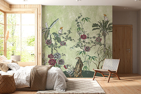 Uma pintura de plantas e flores Uma pintura de plantas e flores