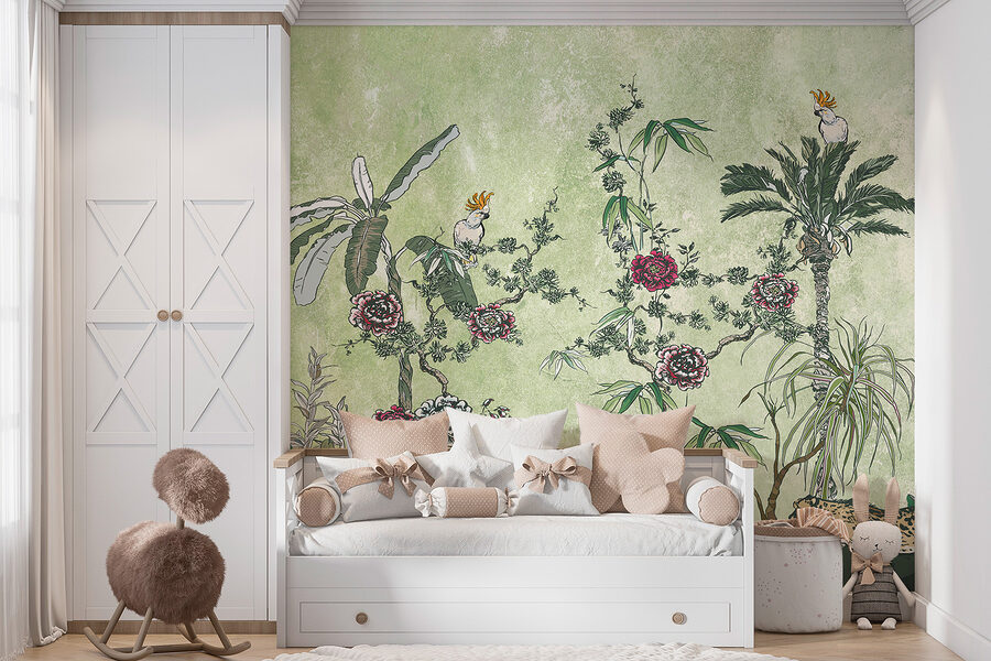 Papel de parede Uma pintura de plantas e flores - Image 2