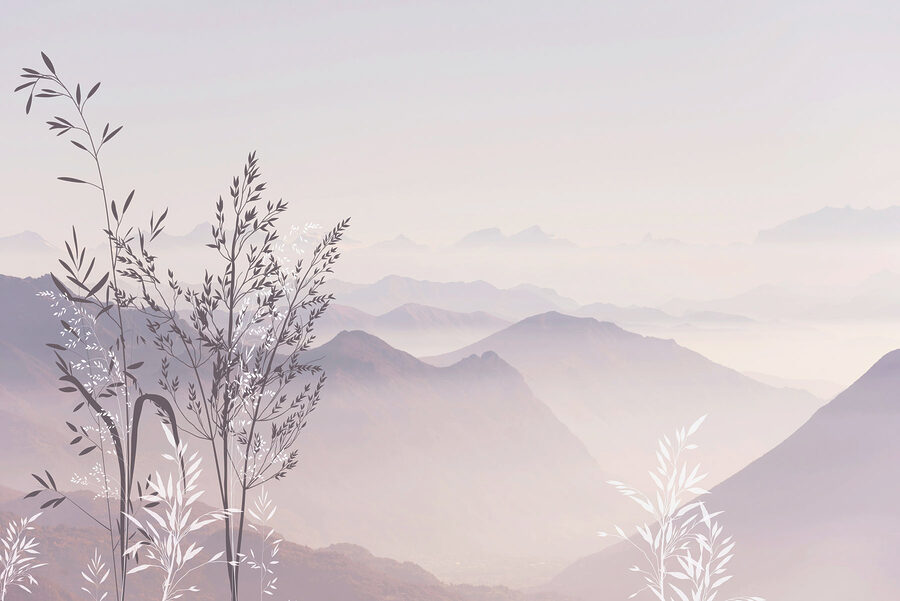 Papel de parede Uma paisagem com montanhas e árvores - Image 3