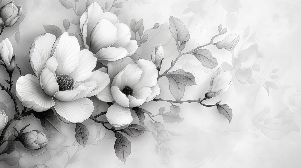 Um grande plano de flores Um grande plano de flores