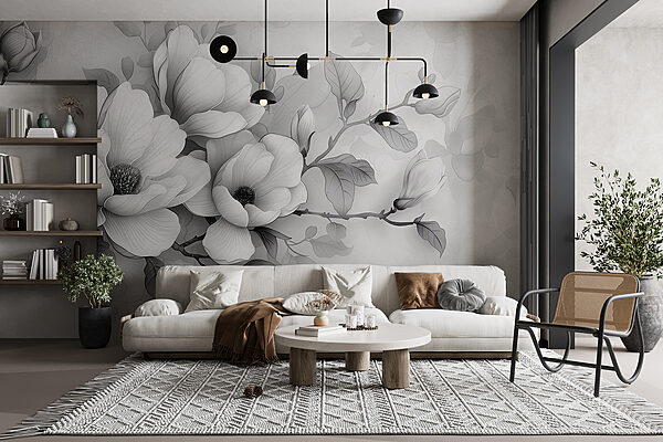 Um grande plano de flores Um grande plano de flores