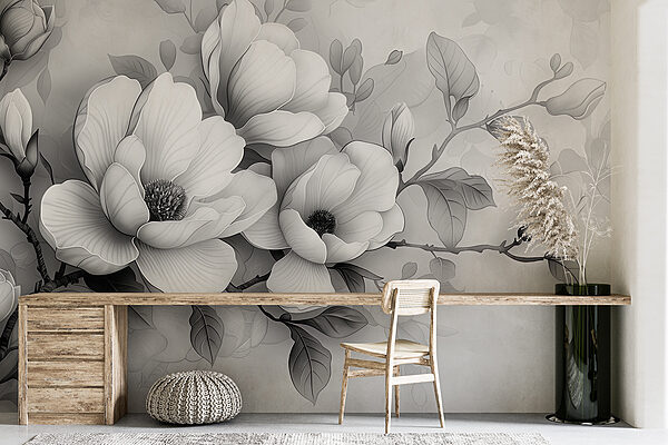 Um grande plano de flores Um grande plano de flores