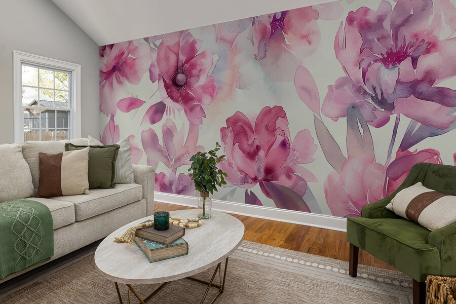 Um grande plano de flores