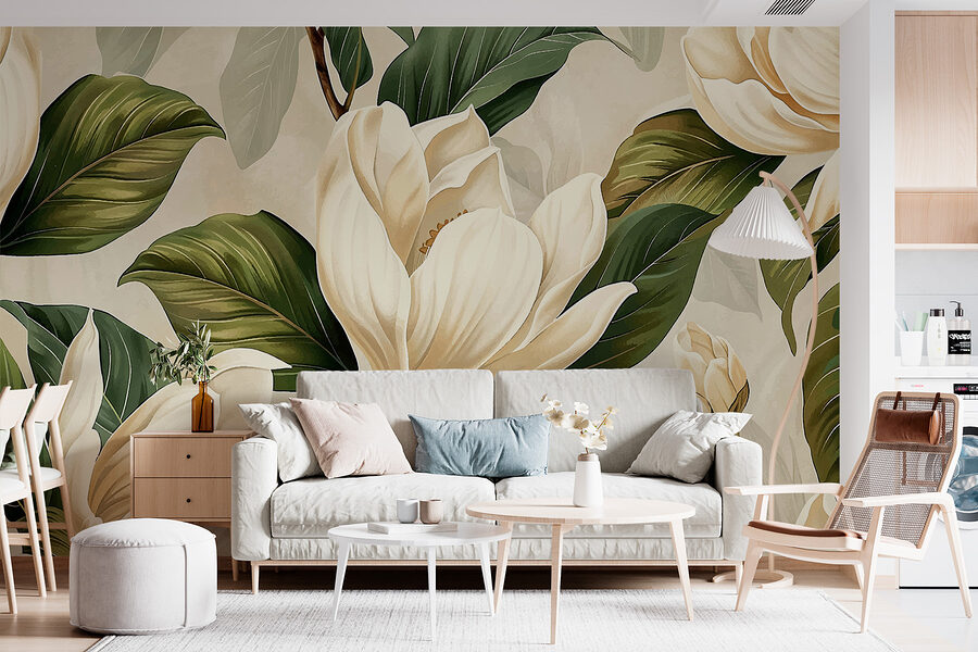 Um grande plano de flores