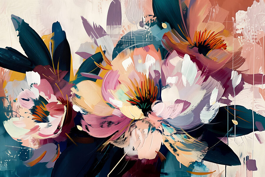 Uma pintura de flores