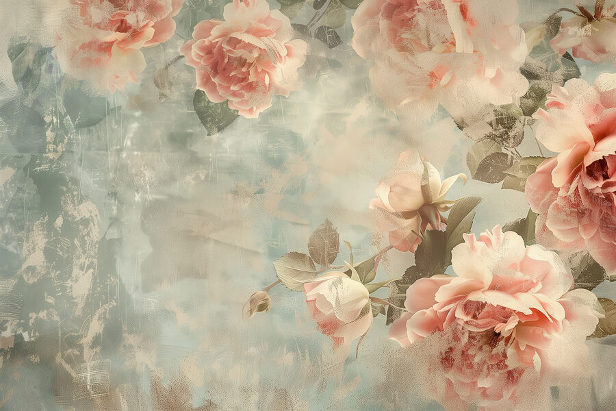 Um grupo de flores cor-de-rosa