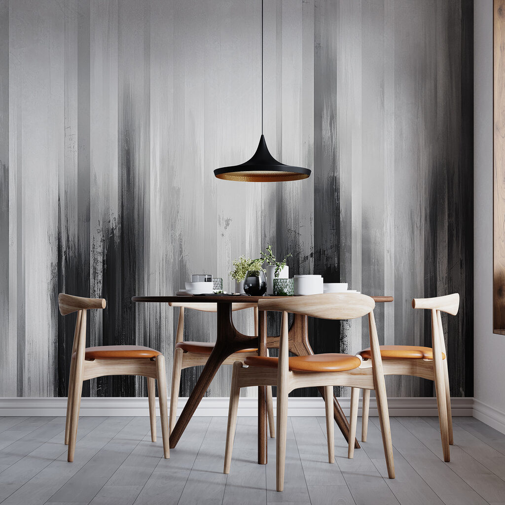 A black and white painting