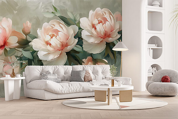 Um grupo de flores numa superfície branca Um grupo de flores numa superfície branca